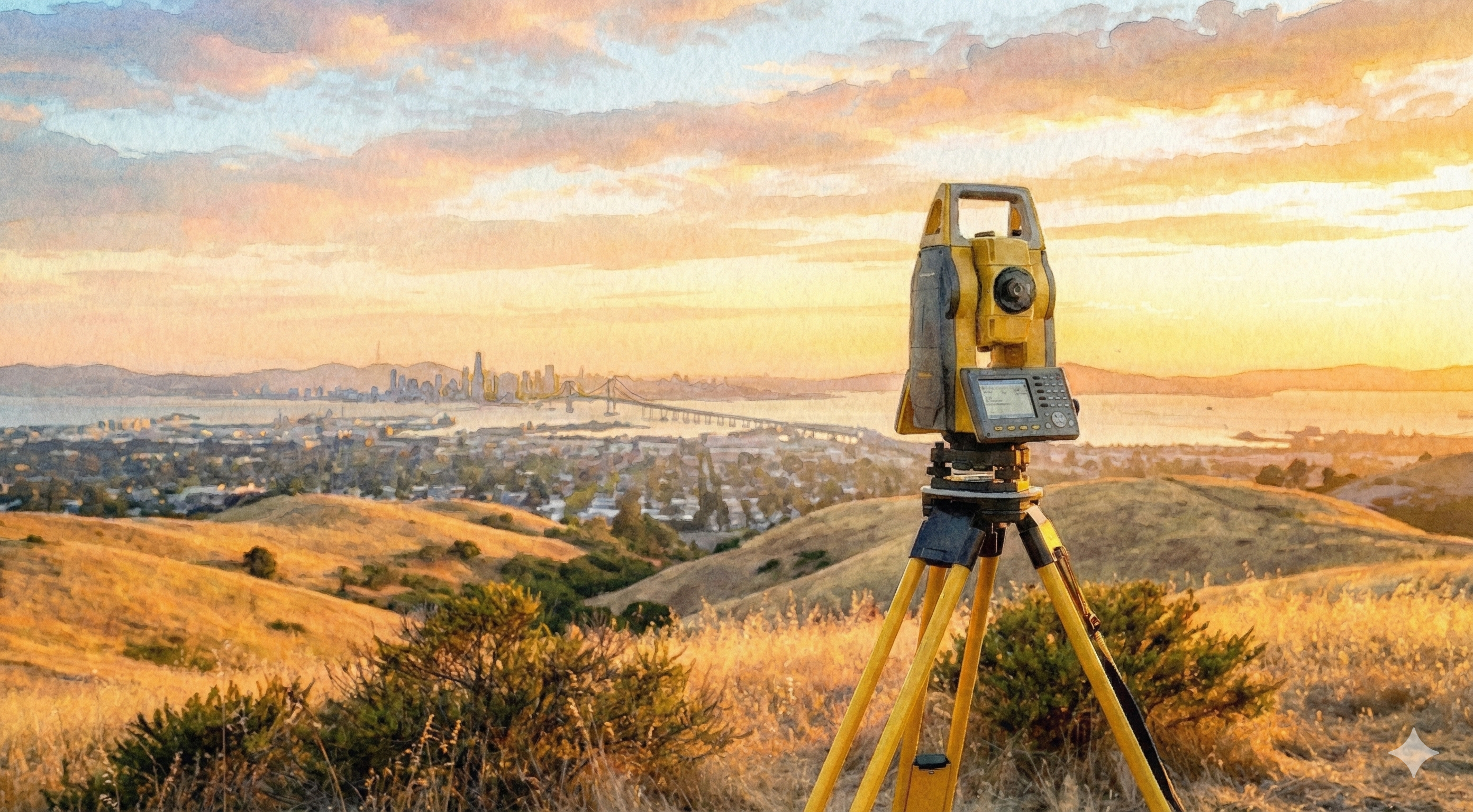 Surveyor field work in Northern California